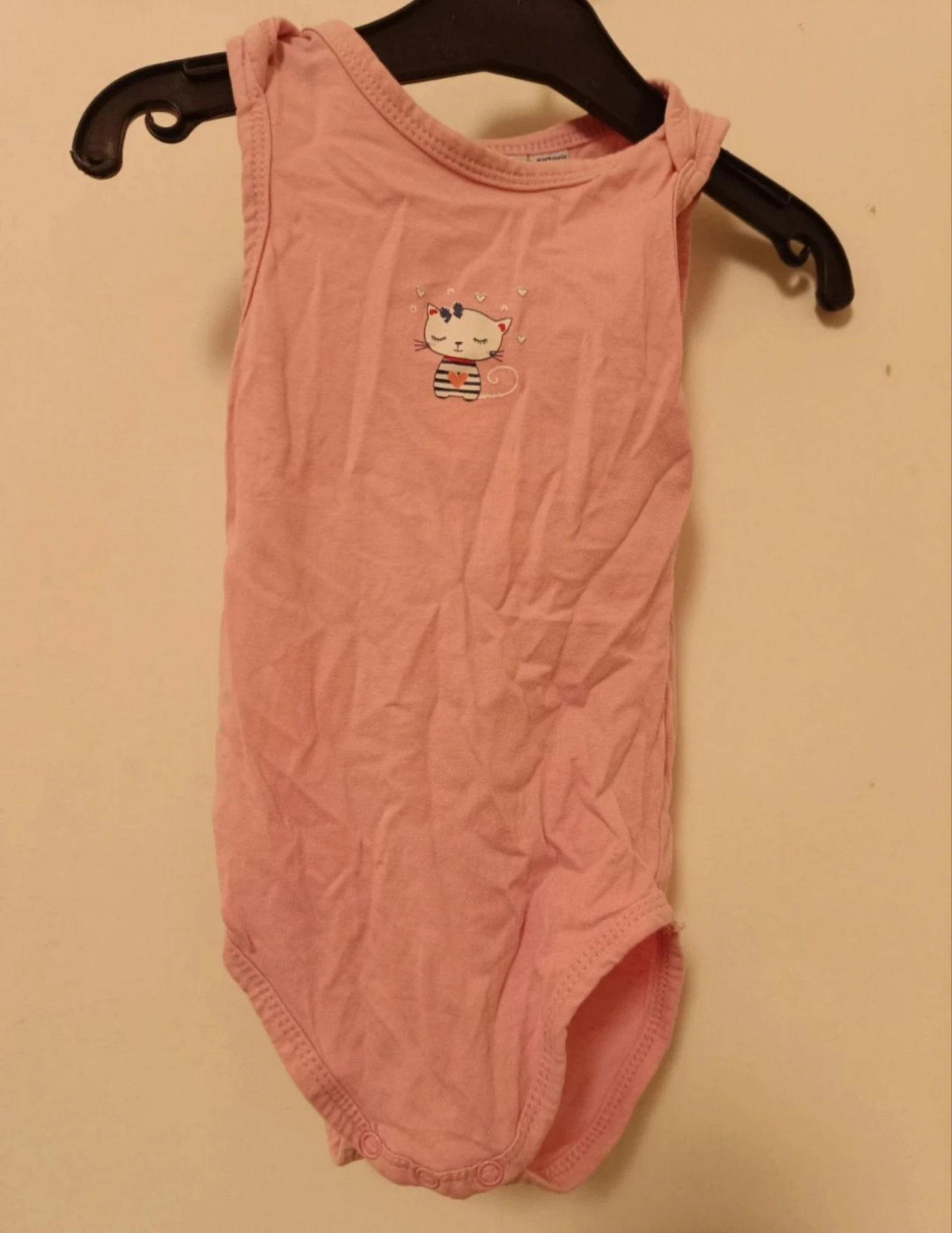 Body sans manches rose chat PocoPiano – 9-12 mois (71-74 cm)